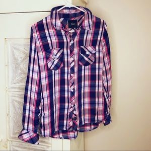 Rails Small Pink and Blue Plaid